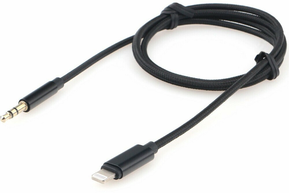Кабель аудио-видео 3.5Jack (m) < - > Lightning 1.0м, Cablexpert черный