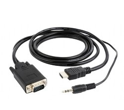 Кабель соединительный HDMI (m) < - > VGA (m) + 3.5 Jack  1.8м, Cablexpert