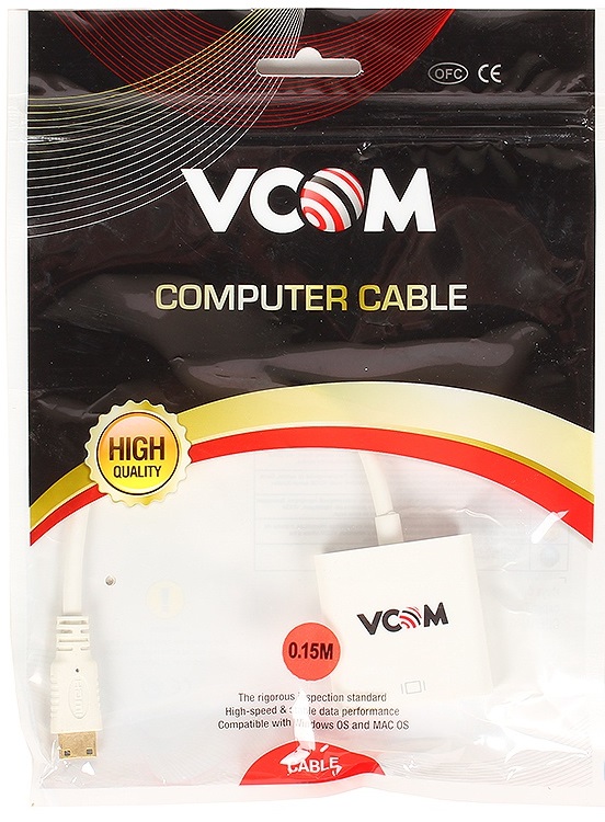 Кабель-переходник HDMI (m) < - > VGA (f), Vcom