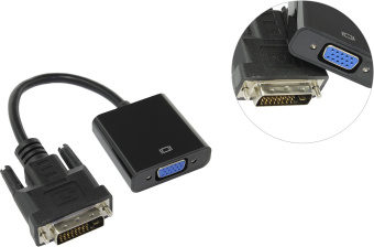 Кабель-переходник DVI-D (m) < - > VGA (f), Cablexpert
