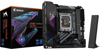 Материнская плата Socket-1851 Gigabyte Z890I AORUS ULTRA (Z890) 4*DDR5 Thunderbolt HDMI DP USB-C min