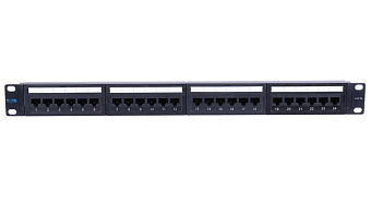 Патч-панель 24 port UTP 5e, RJ45, 19" 1U, Lanmaster TWT-PP24UTP