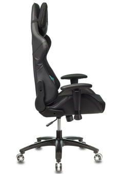 Кресло Zombie VIKING 4 AERO (текстиль/эко.кожа, мех. качания, крест. пластик, до 120 кг) Черый