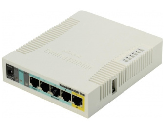 Wi-Fi роутер Mikrotik RB951Ui-2HnD (802.11b/g/n, 2.4 ГГц, 5*LAN, PoE, USB)