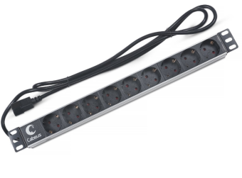 Блок розеток Cabeus PDU-9P-2IEC гор.размещ. 9xSchuko 10A C14 2м