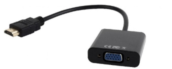 Кабель-переходник HDMI (m) < - > VGA (f), Cablexpert 15cm, jack3.5 аудиовыход