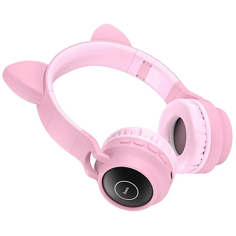 Наушники беспроводные HOCO W27 Bluetooth с кошачьими ушами, розовый