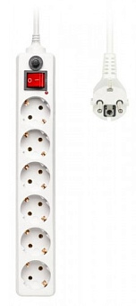 Сетевой фильтр BURO 1.8м (6 розеток) White