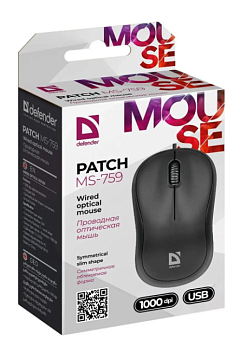 Мышь проводная Defender Patch MS-759 черный
