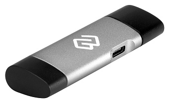 Внешний картридер USB2.0 + Type C Digma CR-СU2520-G, серый
