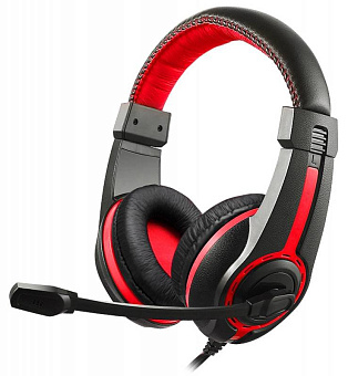 Наушники проводные Oklick HS-L200 (мониторные, 20-20 000 Гц, 105дБ, 2м) black-red