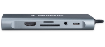 Док-станция USB-C - 10-port USB3.0, Gembird UHB-D4 15 см, алюминий