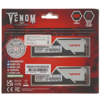 Модуль памяти DDR5 32Gb 5600MHz Patriot Viper Venom Black (Kit of 2)