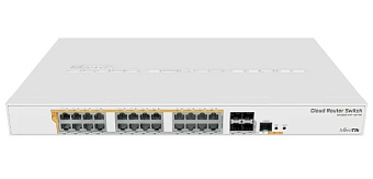 Коммутатор 24 port MIKROTIK CRS328-24P-4S+RM 1000 Мбит/сек 24*PoE 4*SFP