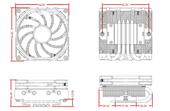 Кулер для процессора ID-Cooling IS-40XT 4-pin, 1700/AM4, 95W, Low profile