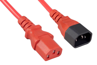 Кабель питания 220V C13 - C14, 1.8м, 10А, Cablexpert красный