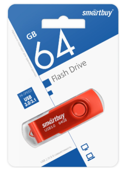 Флешка 64Gb SmartBuy Twist USB3.0 красный