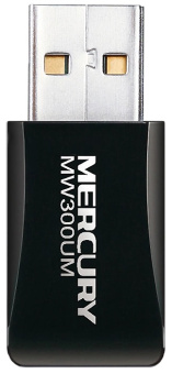 Сетевая карта USB2.0 Mercusys MW300UM N300 (802.11n, до 300Mbps, 2.4GHz)