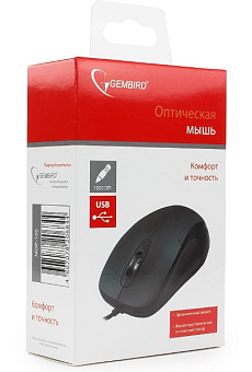 Мышь проводная Gembird MOP-110 1.8м черный