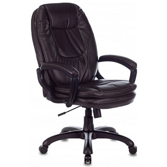 Кресло Бюрократ CH-868N (эко.кожа, мех. качания, крест. пластик, до 120 кг) Темно-коричневый