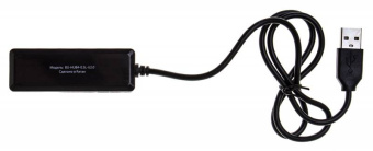 Концентратор USB-A - 4-port USB2.0, Buro BU-HUB4-0.5L-U2.0, черный