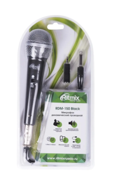 Микрофон Ritmix RDM-150 jack 3.5/6.3 мм проводной черный