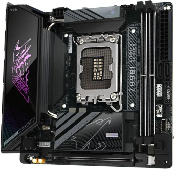 Материнская плата Socket-1851 Gigabyte Z890I AORUS ULTRA (Z890) 4*DDR5 Thunderbolt HDMI DP USB-C min