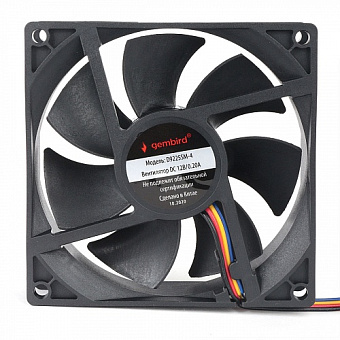 Вентилятор для корпуса 92mm Gembird D9225SM-4 (4-pin, 92x92x25мм, втулка, провод 30 см)