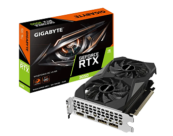 Видеокарта 6Gb GIGABYTE GV-N3050WF2OCV2-6GD (RTX3050) GDDR6 HDMI DP