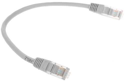 Кабель патч-корд Patch cord кат.5e, медный  0.25м, серый