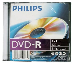 Диск DVD-R 4,7Gb Philips 16x Slim Case