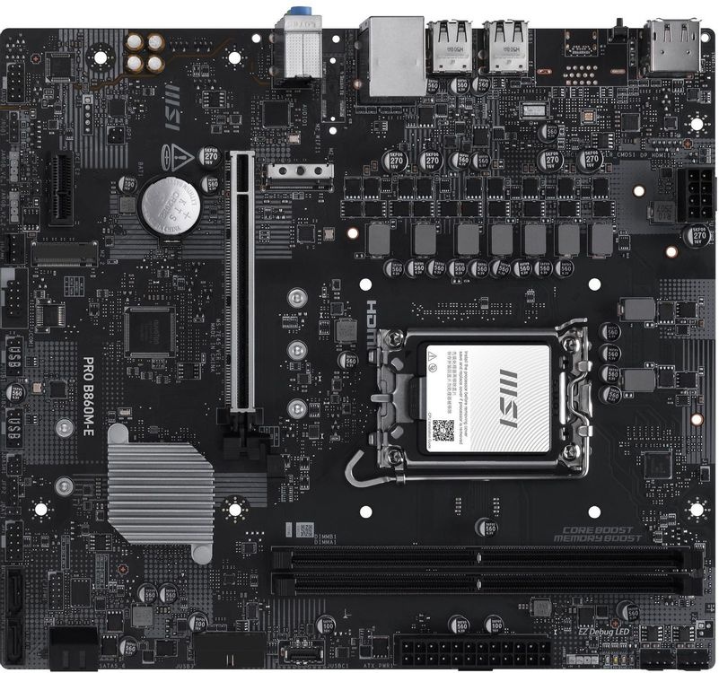 Материнская плата Socket-1851 MSI PRO B860M-E (B860) 2*DDR5 HDMI DP mATX