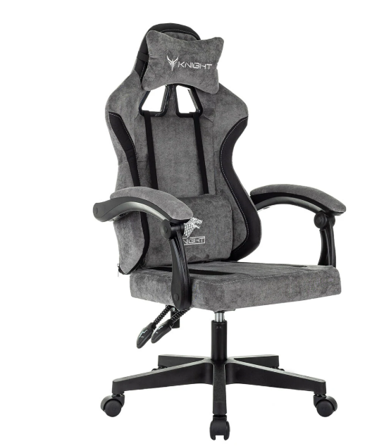 Кресло Knight Wolf серый/черный крестов. пластик