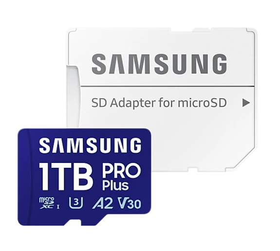 Карта памяти microSD 1Tb Samsung PRO Plus Class 10, A2, V30, UHS-I (U3), с адаптером