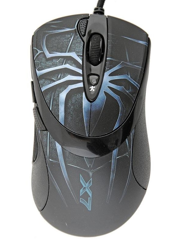 Мышь проводная A4Tech XL-747H 3600dpi Black-Blue