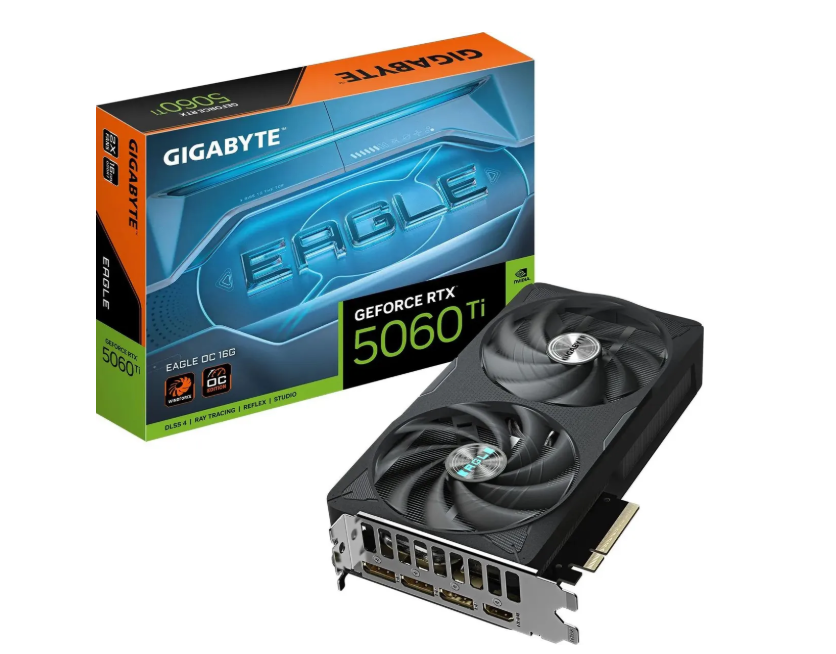 Видеокарта 16Gb Gigabyte GV-N506TEAGLE OC-16GD (RTX5060Ti) GDDR7 128bit HDMI DP
