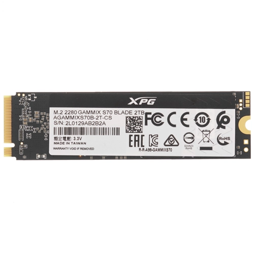 Накопитель SSD M.2 2Tb ADATA XPG BLADE S70 (PCI-E 4.0 x4, 7400/6400 Мбайт/сек)