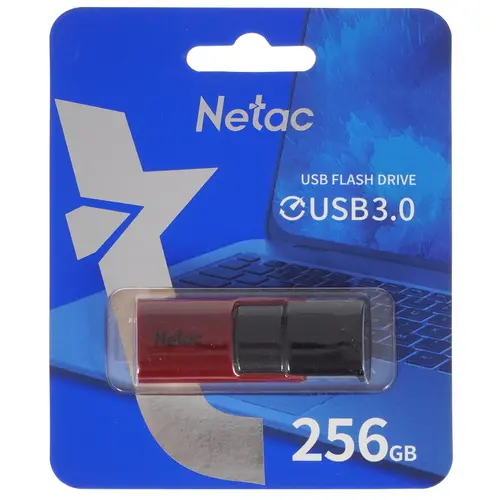 Флешка 256Gb Netac U182 USB3.0 выдвижной, чёрный