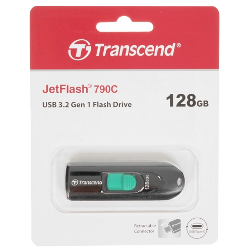 Флешка 128Gb Transcend JetFlash 790С Type-C черный