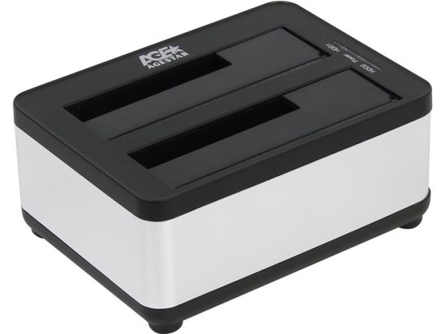 Док-станция AgeStar 3UBT8 (2*2.5"/3.5" HDD, clone, блок питания) серебристый