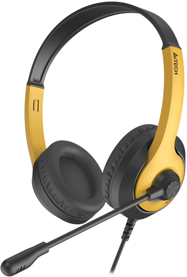 Наушники проводные A4Tech Fstyler FH100U 2м накладные USB желтый/черный