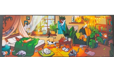 Коврик для мыши GameCover Котики (800 x 300 x 3 мм) желтый