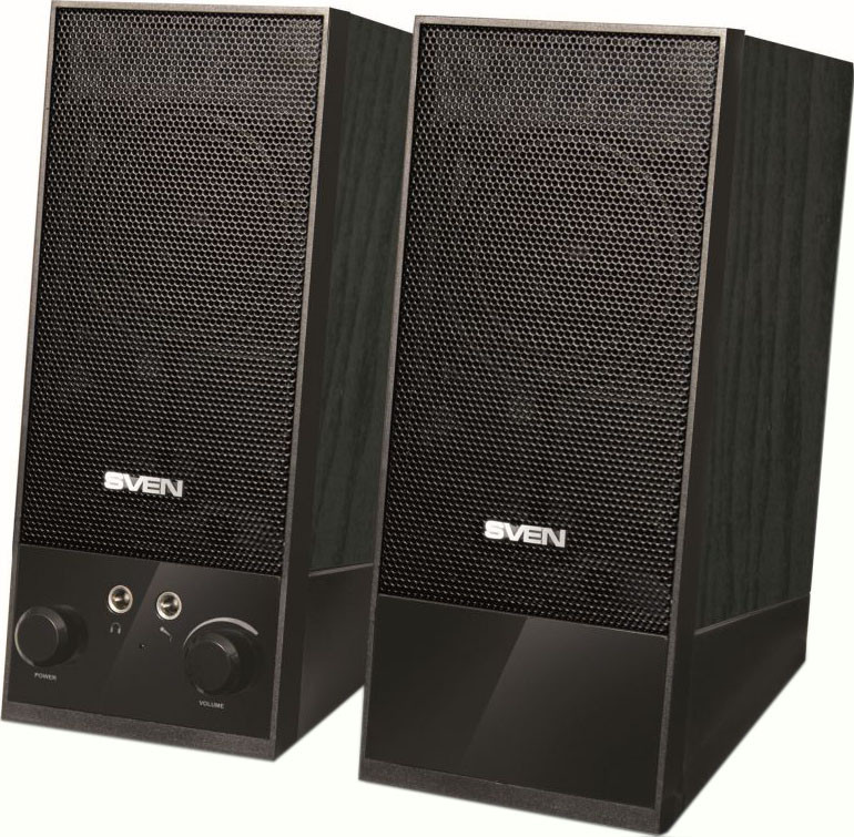 Акустическая система SVEN SPS-604 дерево, black (2x2W, USB)