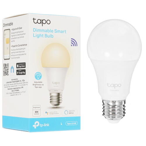Умная лампочка TP-Link Tapo L510E Wi-Fi E27 2700K (1шт.)
