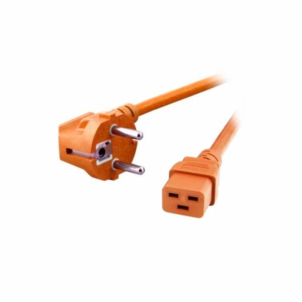 Кабель питания 220V  2.0м, Schuko- C19, 16А, ACD SUPER HEAVY DUTY 3*2,5 S22C19, оранжевый