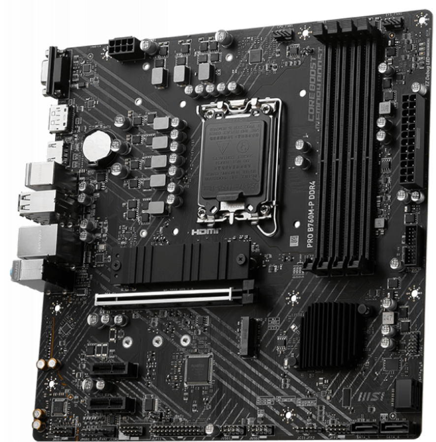 Материнская плата Socket-1700 MSI PRO B760M-P DDR4 (B760) 4xDDR4 HDMI DP VGA mATX