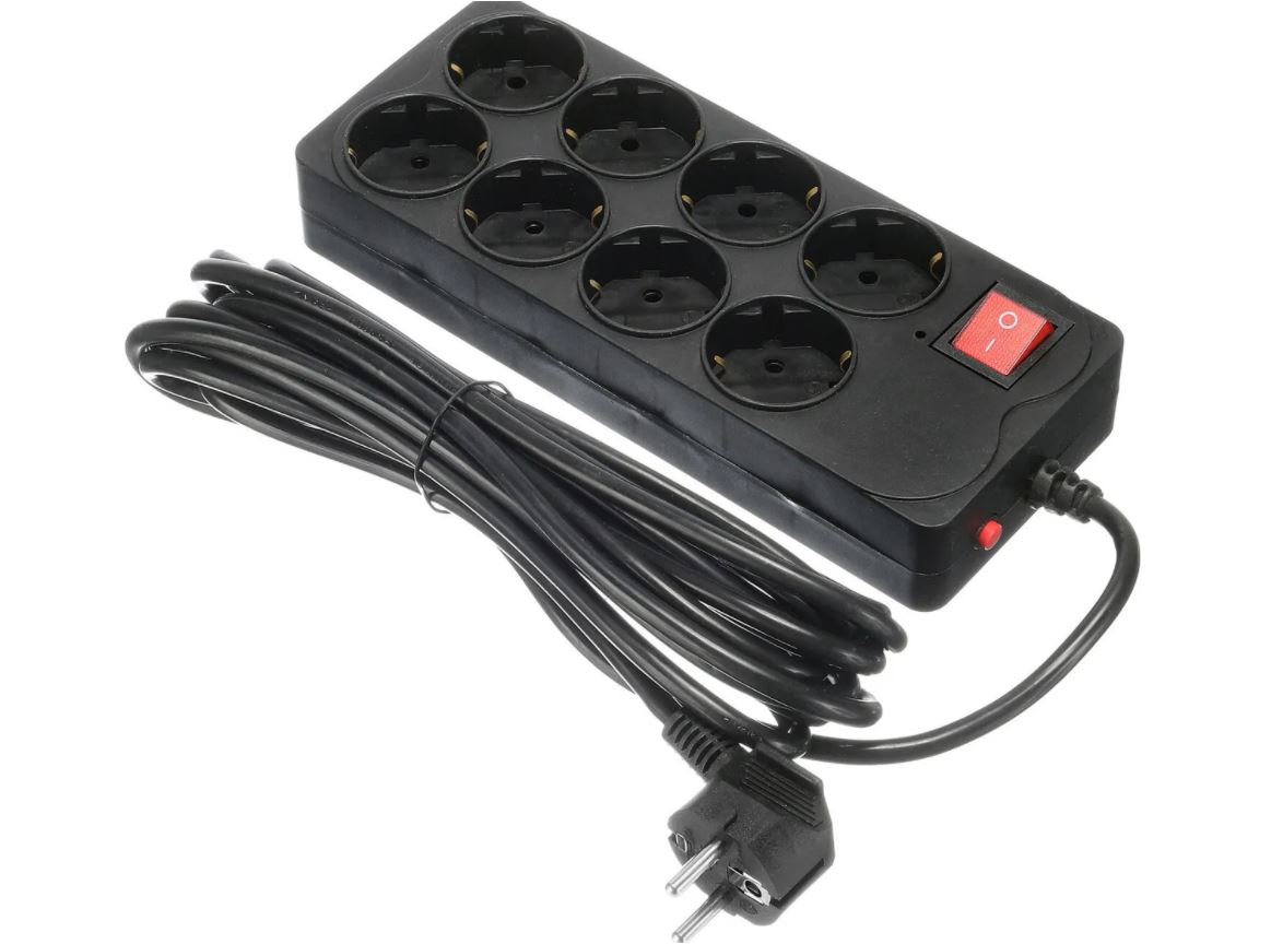 Сетевой фильтр BURO 5м (8 розеток) Black