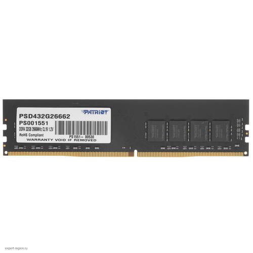 Модуль памяти DDR4 32Gb PC4-21300 2666MHz Patriot Signature Line