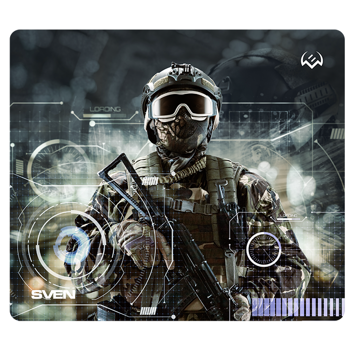 Коврик для мыши Sven MP-G01S Soldier (230x200x2мм, ткань, резина)