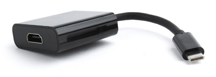 Кабель-переходник USB-C (m)  --  HDMI (f), Cablexpert A-CM-HDMIF-01 0.15м Black
